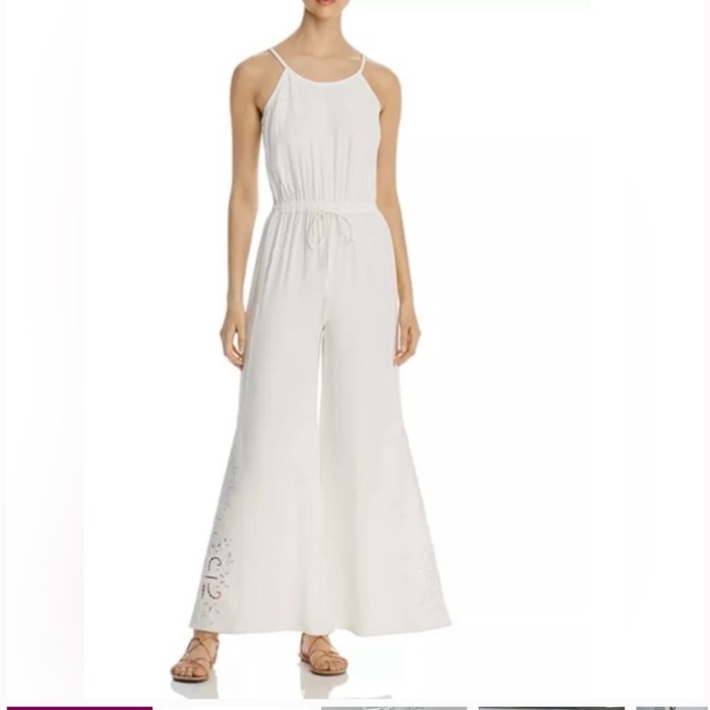 Kobi Halperin Elsie Jumpsuit eyelet bell bottom ivory Size XL